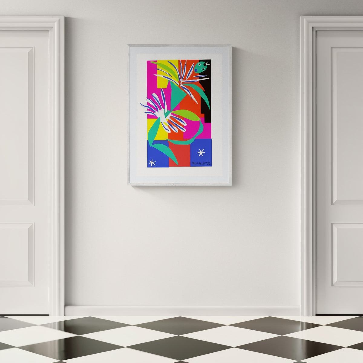 Henri Matisse Danseuse Créole (The Creole Dancer), 2007, Soft White framed fine art print in a bright minimal interior.