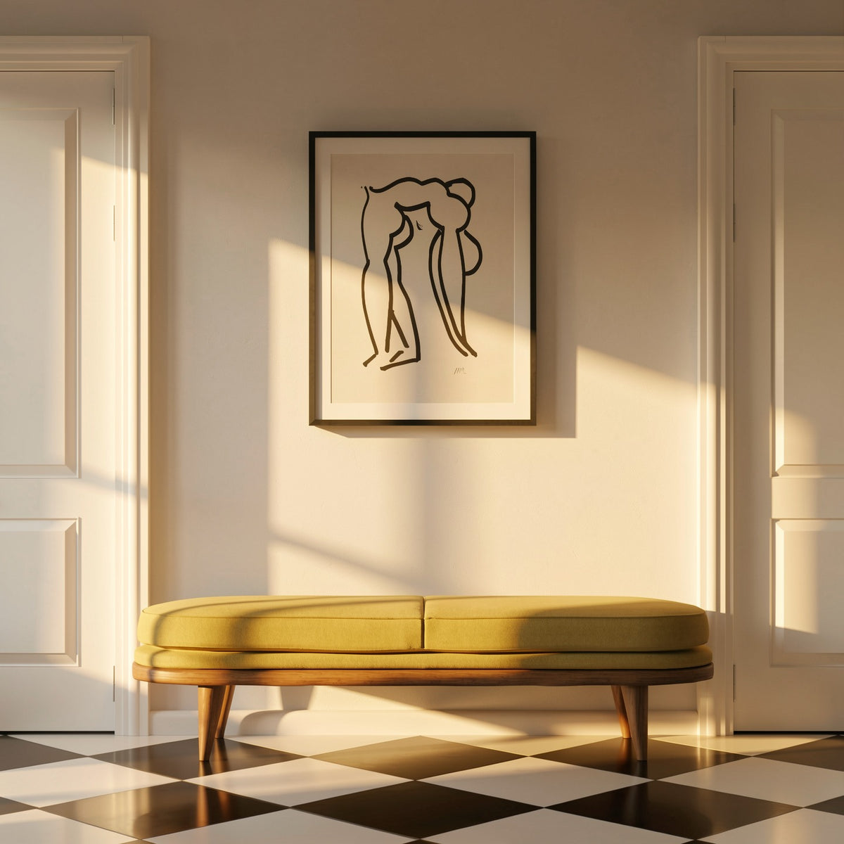 Henri Matisse L'Acrobate (The Acrobat), 2007, Museum Black framed fine art print in a warm golden-hour interior.