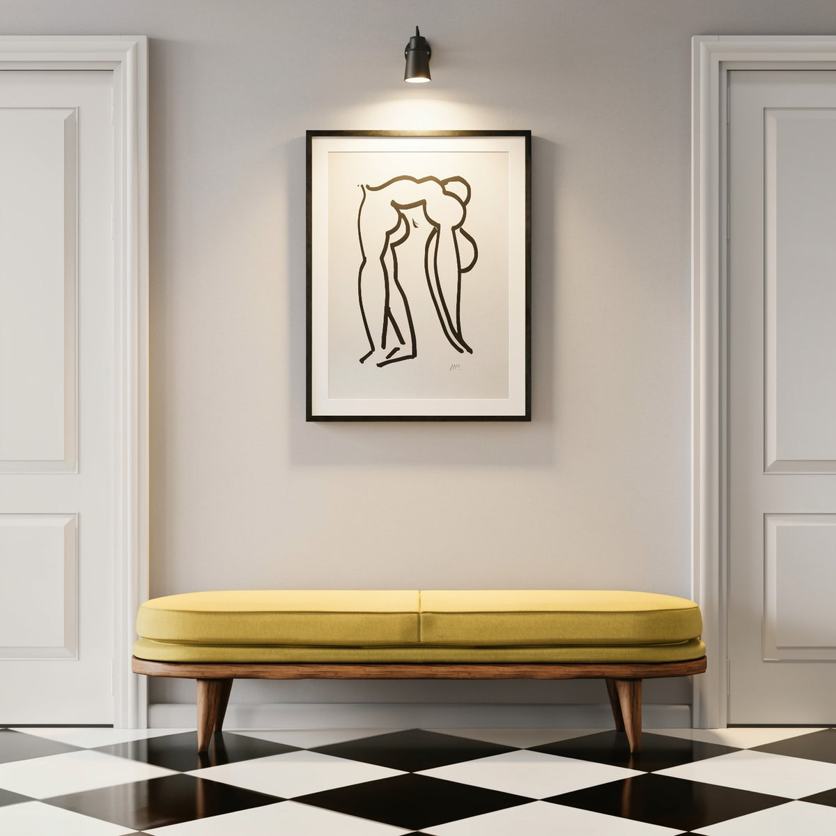 Henri Matisse L'Acrobate (The Acrobat), 2007, Museum Black framed fine art print under focused interior lighting.