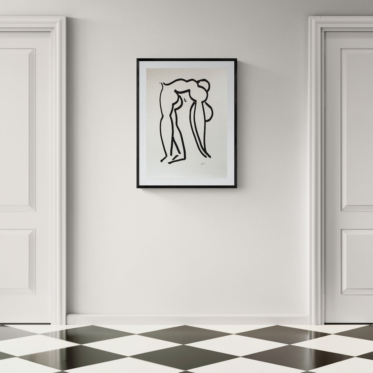 Henri Matisse L'Acrobate (The Acrobat), 2007, Museum Black framed fine art print in a bright minimal interior.
