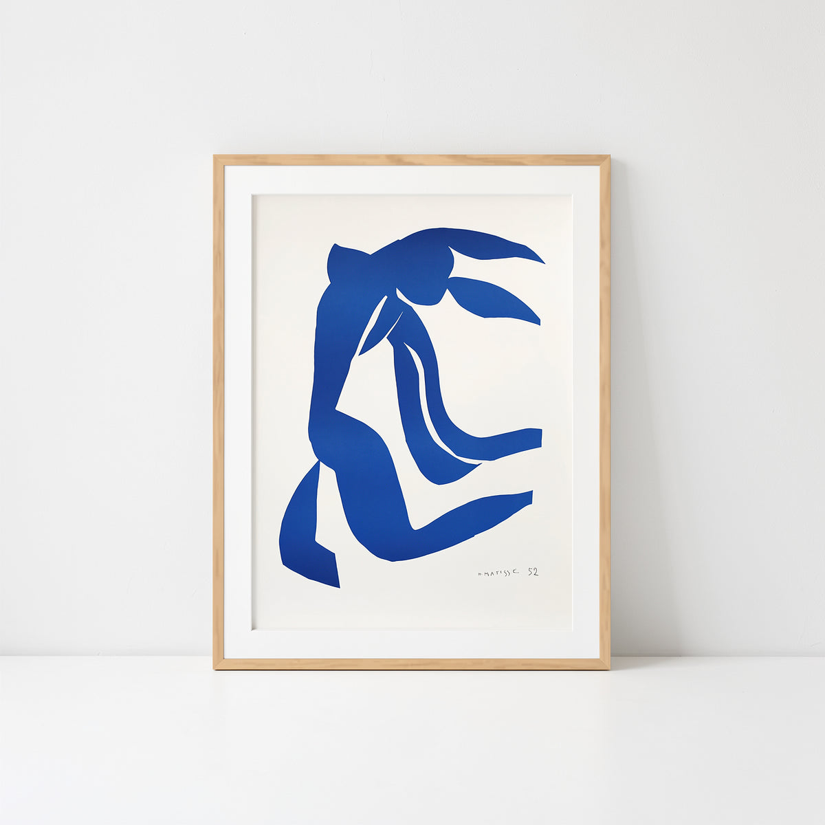 Henri Matisse La Chevelure (The Flowing Hair), 2007, shown frontally in a natural oak frame.