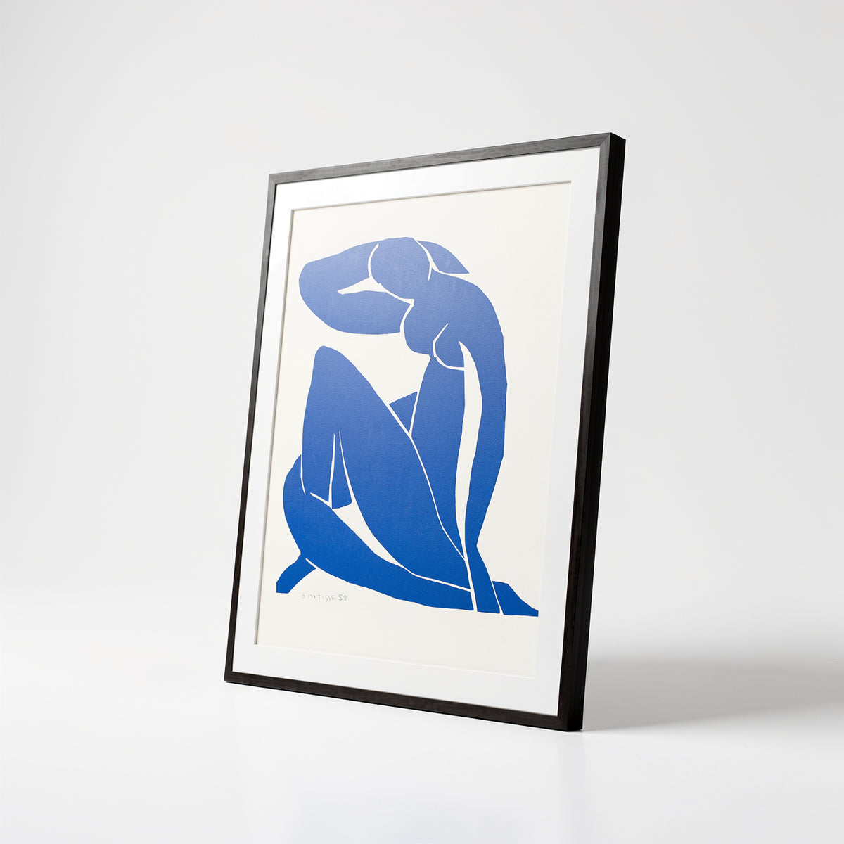 Henri Matisse Nu Bleu II (Blue Nude II), 2007, Museum Black framed presentation shown at an angle.