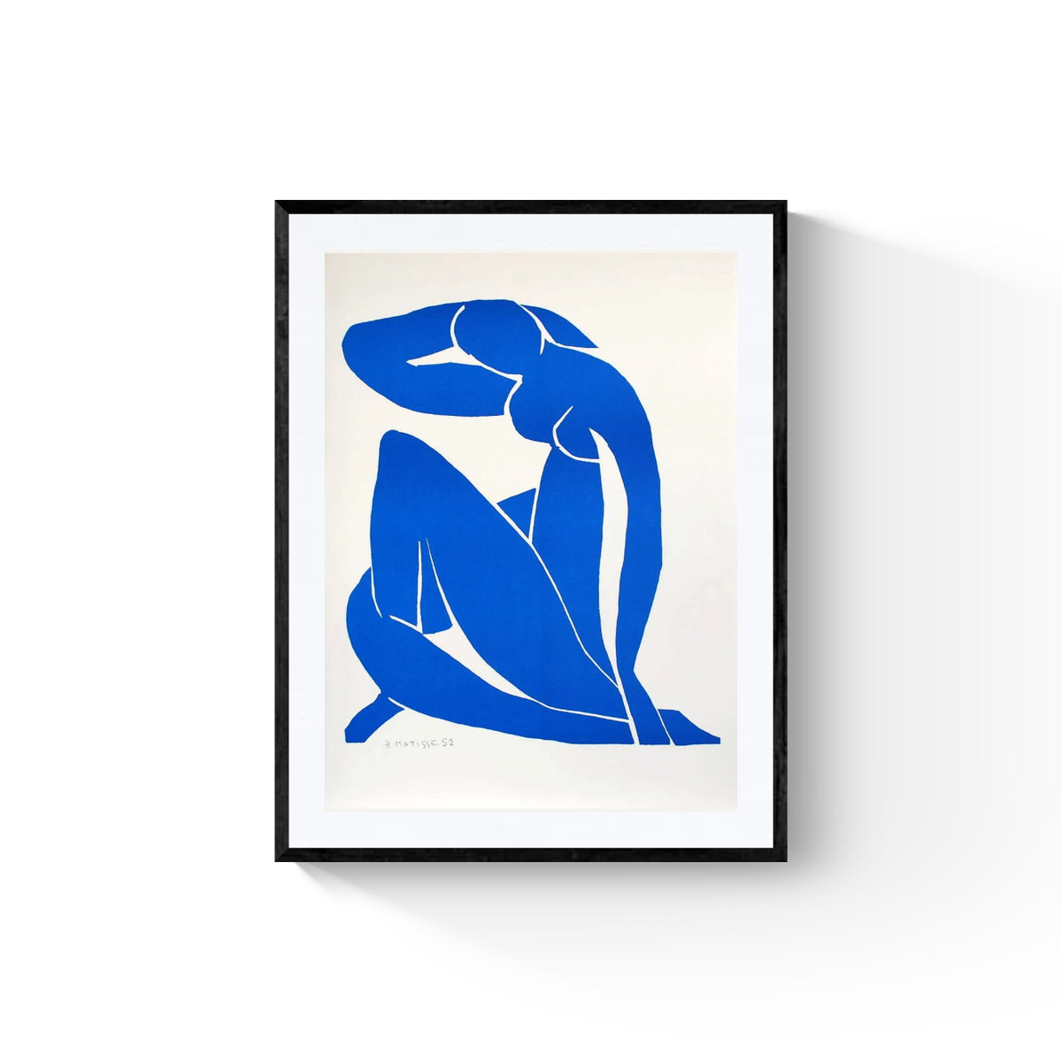 Henri Matisse Nu Bleu II (Blue Nude II), 2007, framed fine art print shown frontally in a Museum Black frame.
