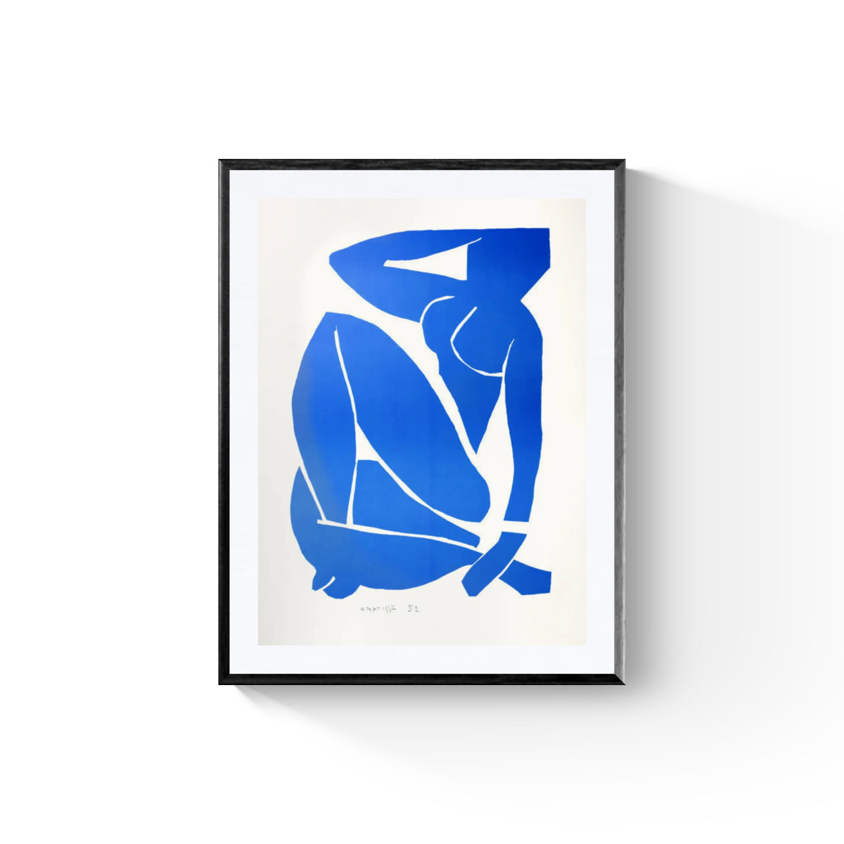 Henri Matisse Nu Bleu III (Blue Nude III), 2007, framed fine art print shown frontally in a Museum Black frame.