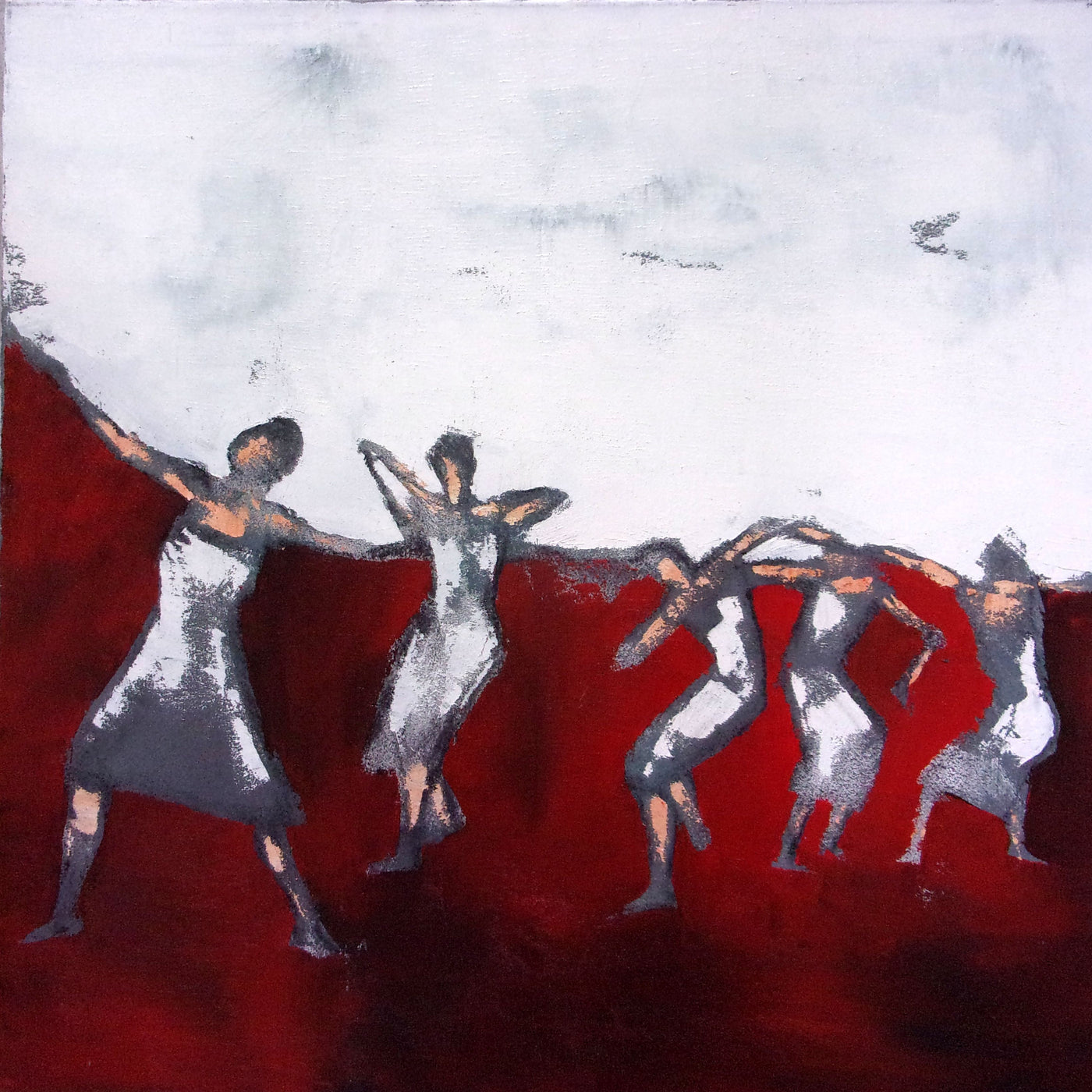 Liesse by Corinne Malfreyt, original acrylic and oil painting on canvas, 80 × 80 cm