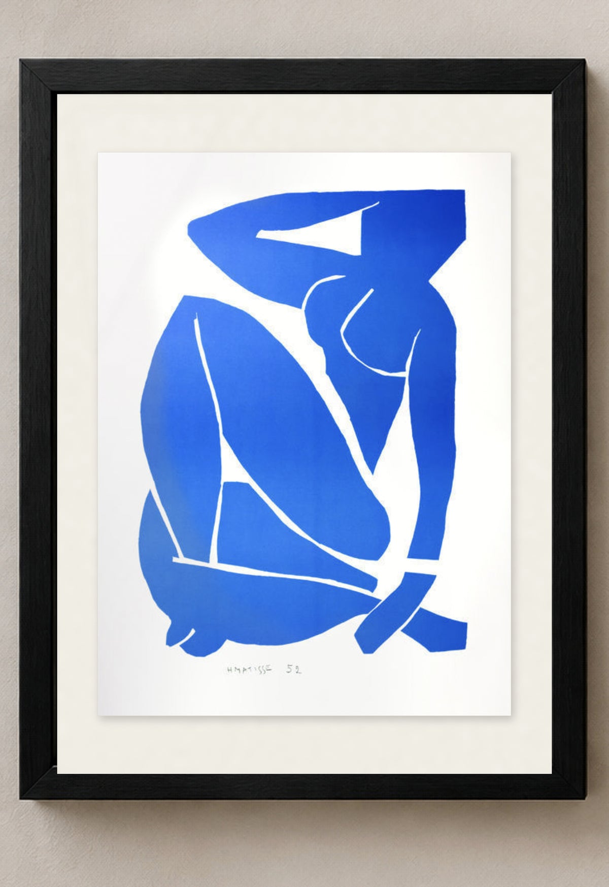 Henri Matisse Nu Bleu III (Blue Nude III), 2007, Museum Black framed presentation.
