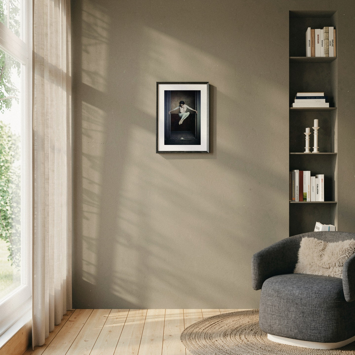 Mouse’s Waltz framed dance print in a sunlit living room