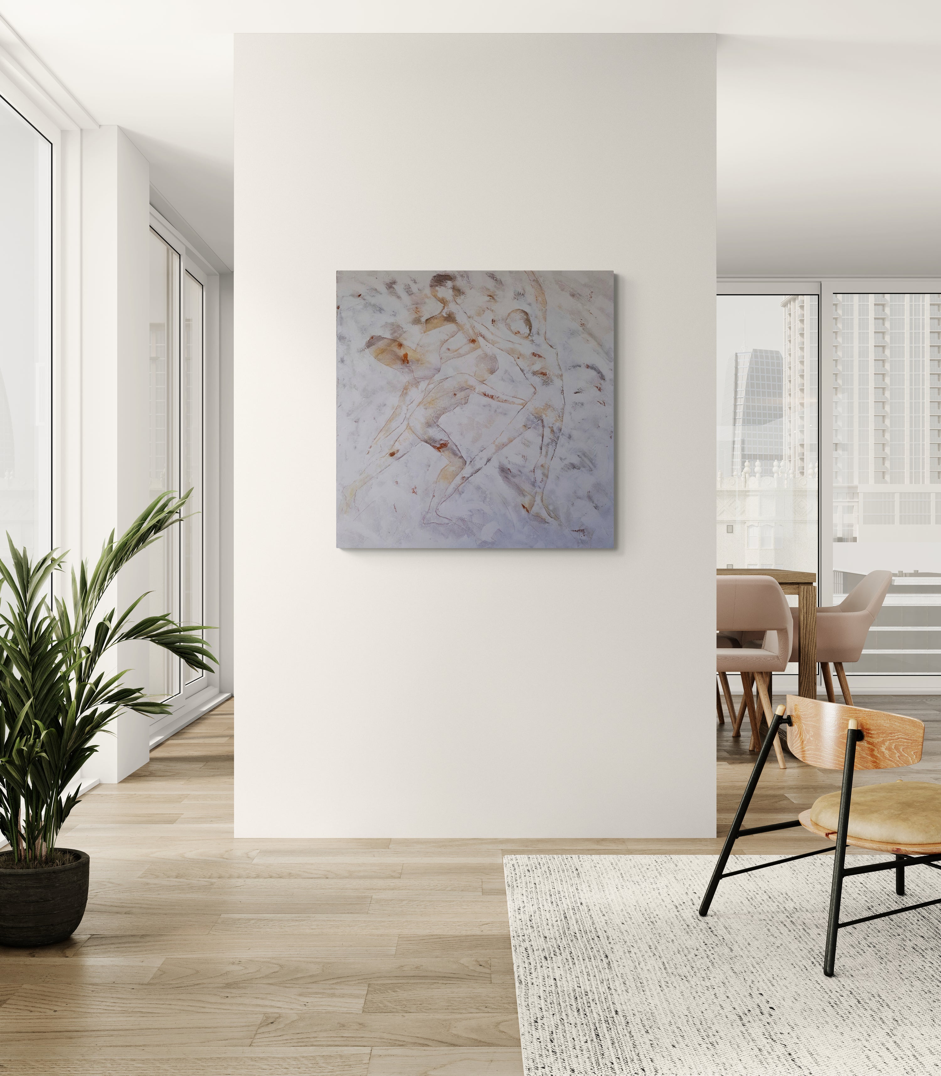 Enthousiasme | Original Painting by Corinne Malfreyt (100×100 cm | 39.4×39.4 in)