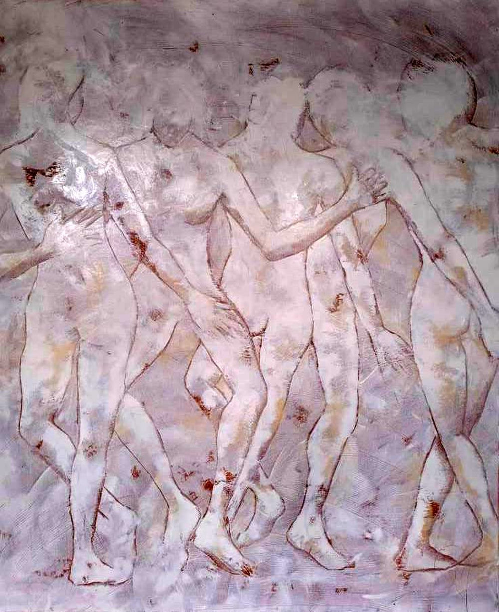 Le Tourbillon de la Vie | Original Painting by Corinne Malfreyt (120×100 cm | 47.2×39.4 in)