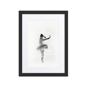 A striking photograph of a ballerina in mid-motion, her delicate outline resembling a thin, elegant foil gliding across the frame.