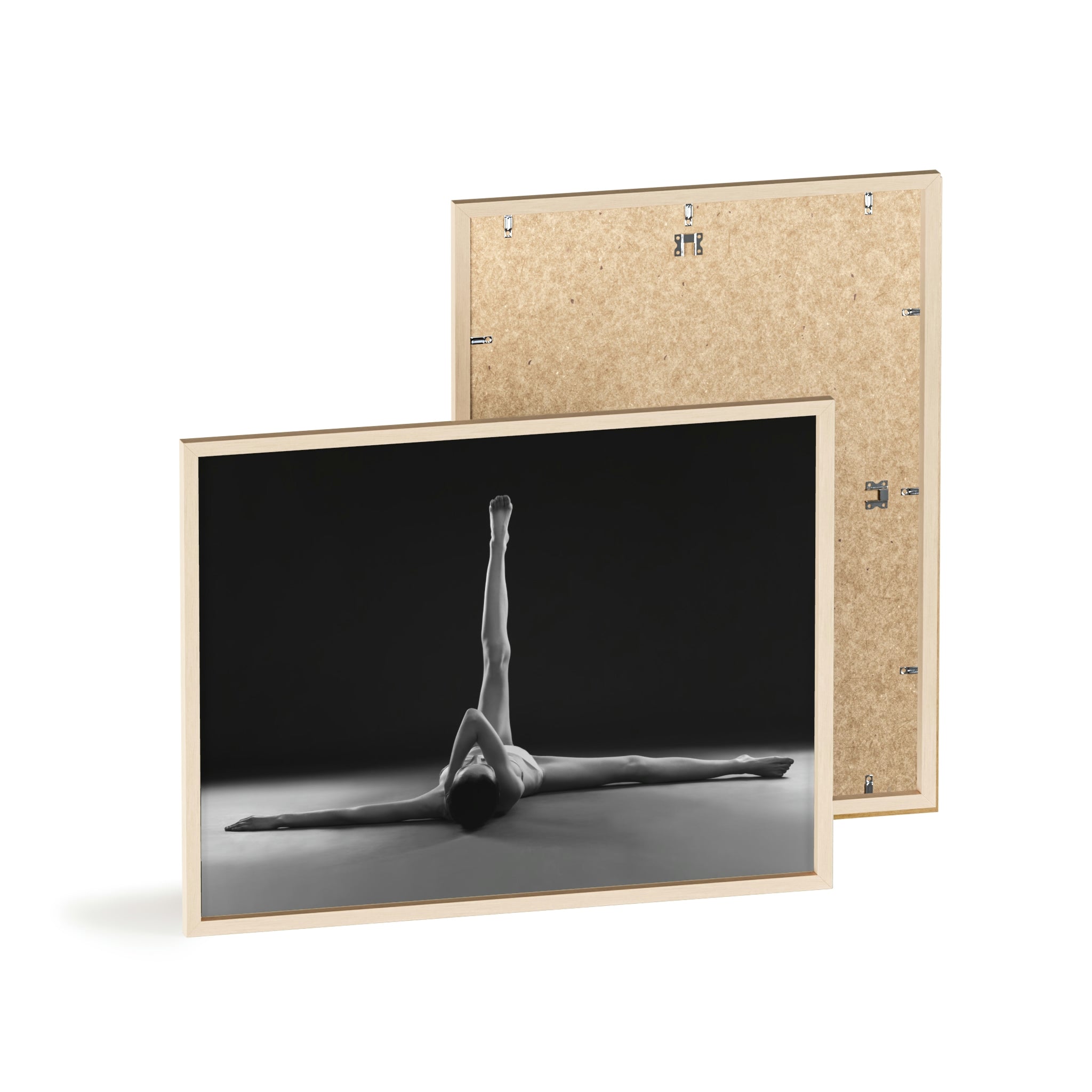 Lignes de yoga - Impression avec cadre en bois