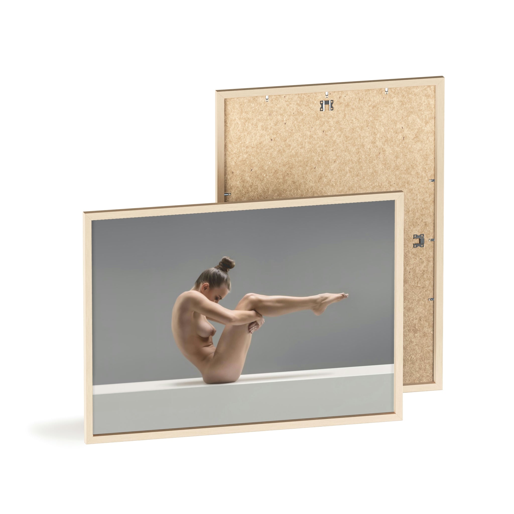 Yoga nu - Impression avec cadre en bois
