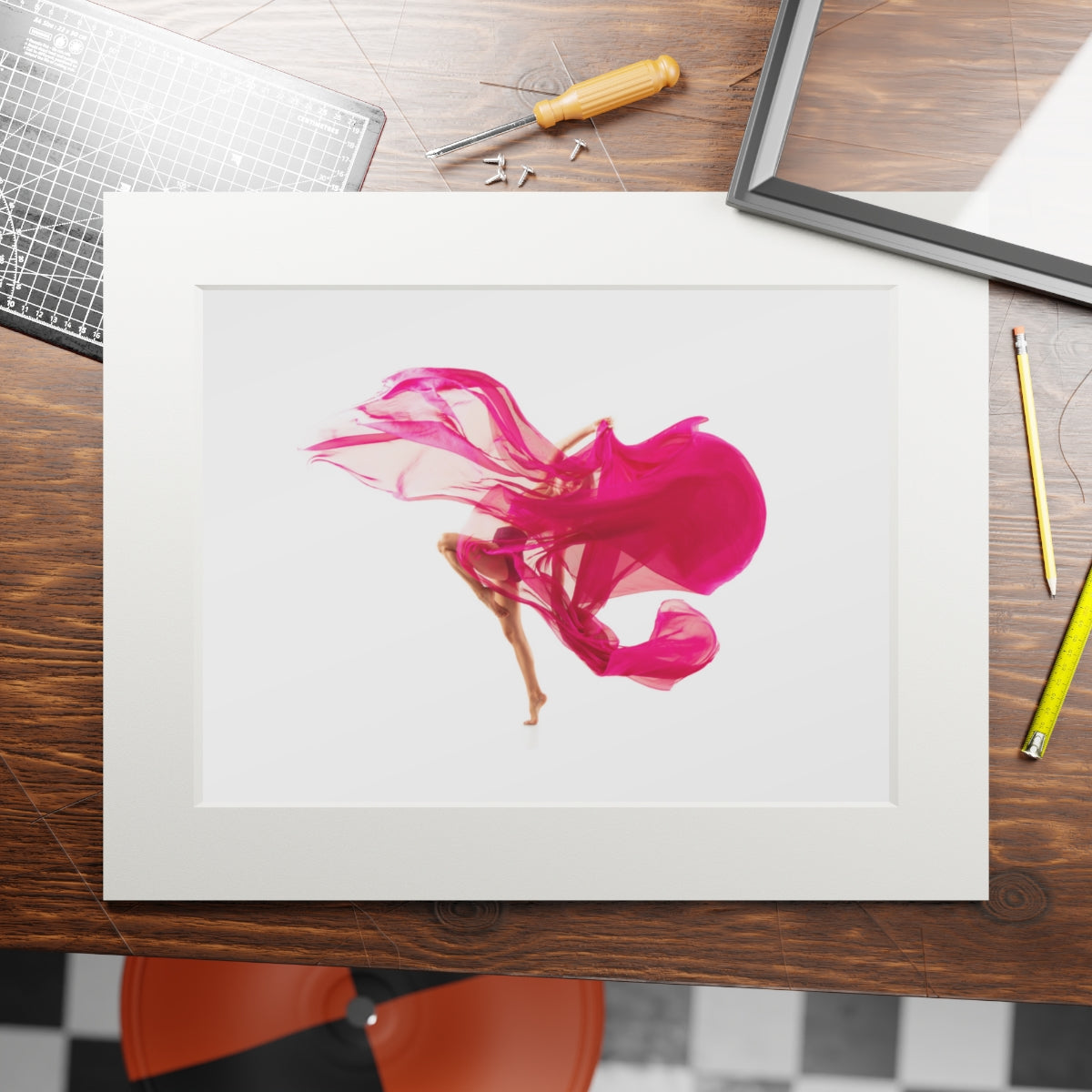 Pink Splash - Tirages d'art (Cadre papier Passepartout)