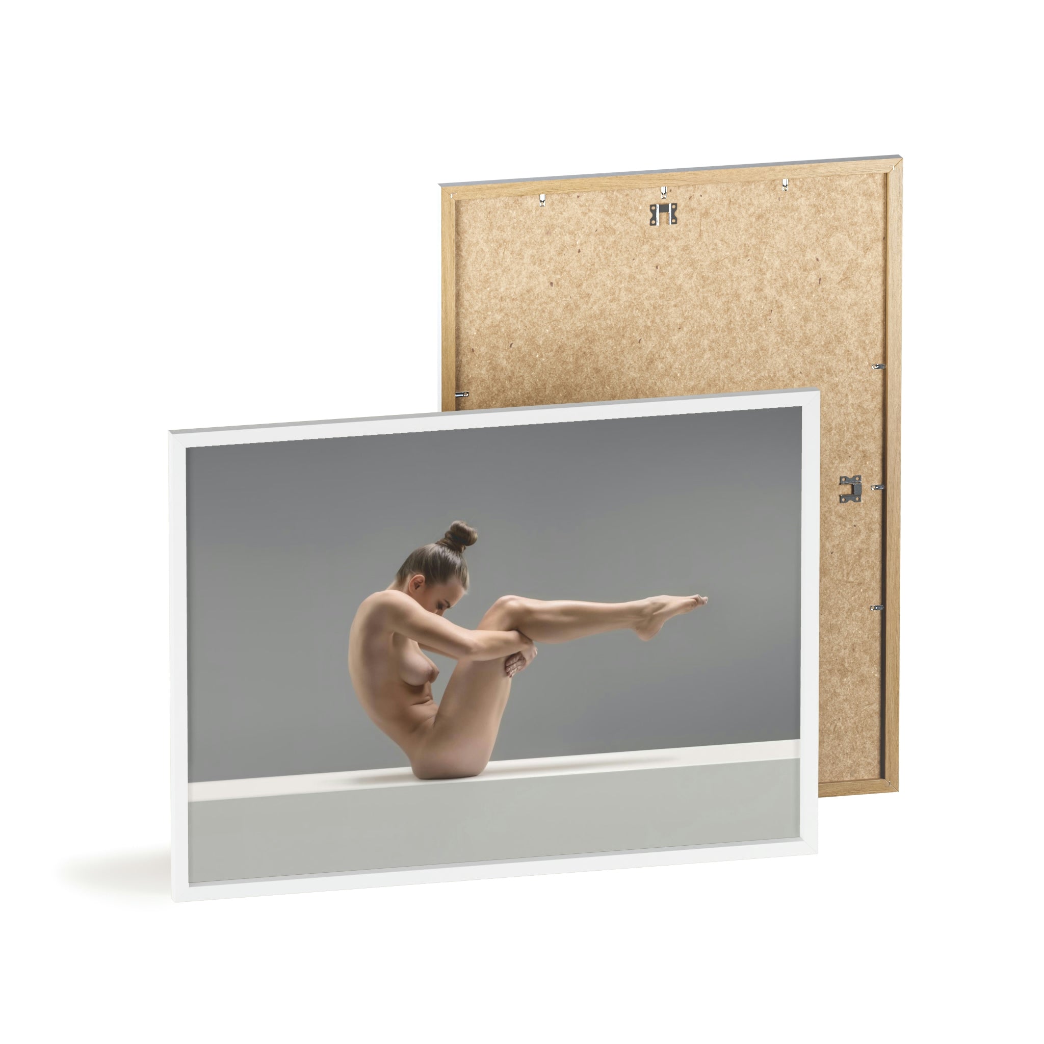 Yoga nu - Impression avec cadre en bois