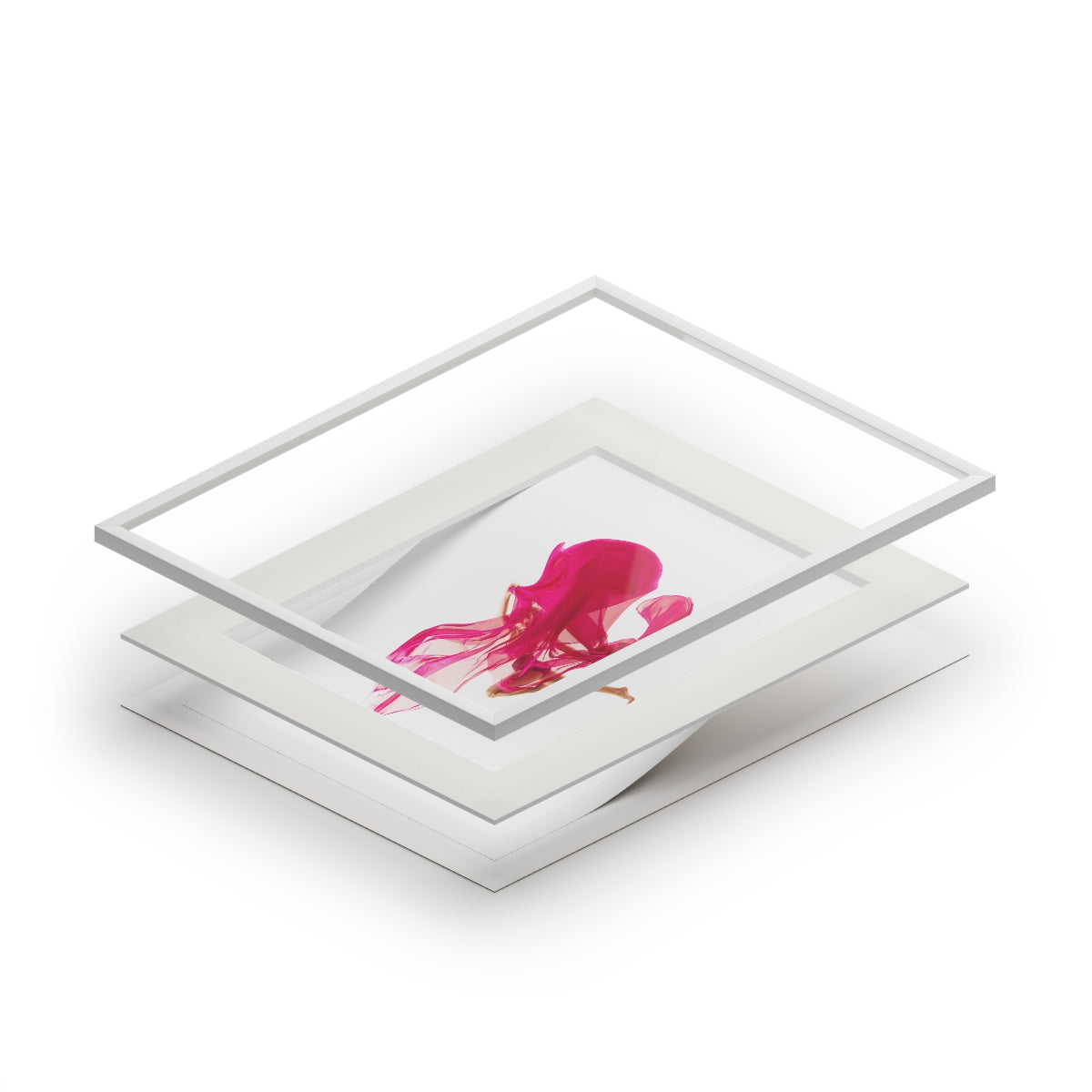 Pink Splash - Impresiones de bellas artes (marco de papel Passepartout)