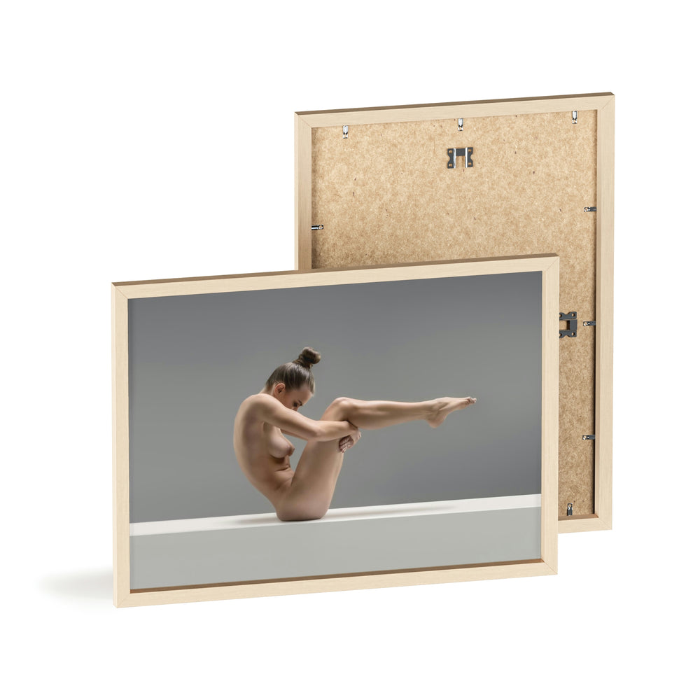 Nude Yoga -  Print with Wooden Frame