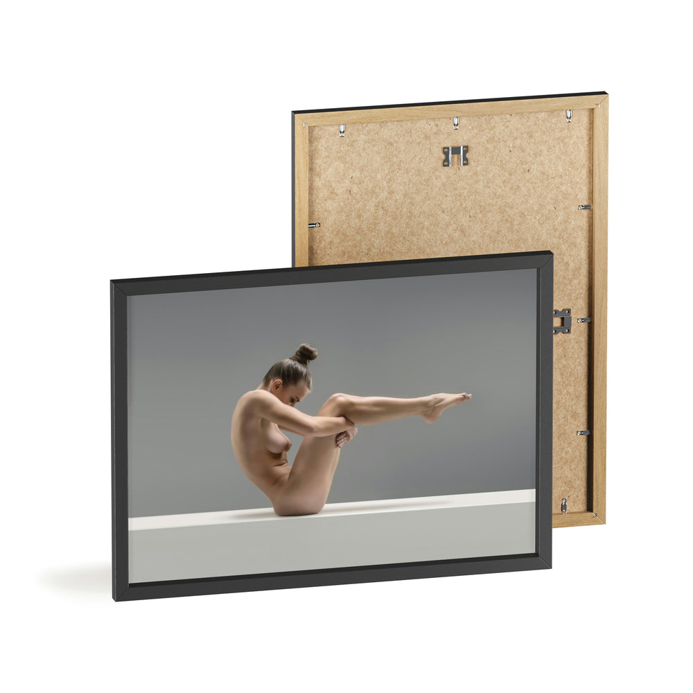 Nude Yoga -  Print with Wooden Frame