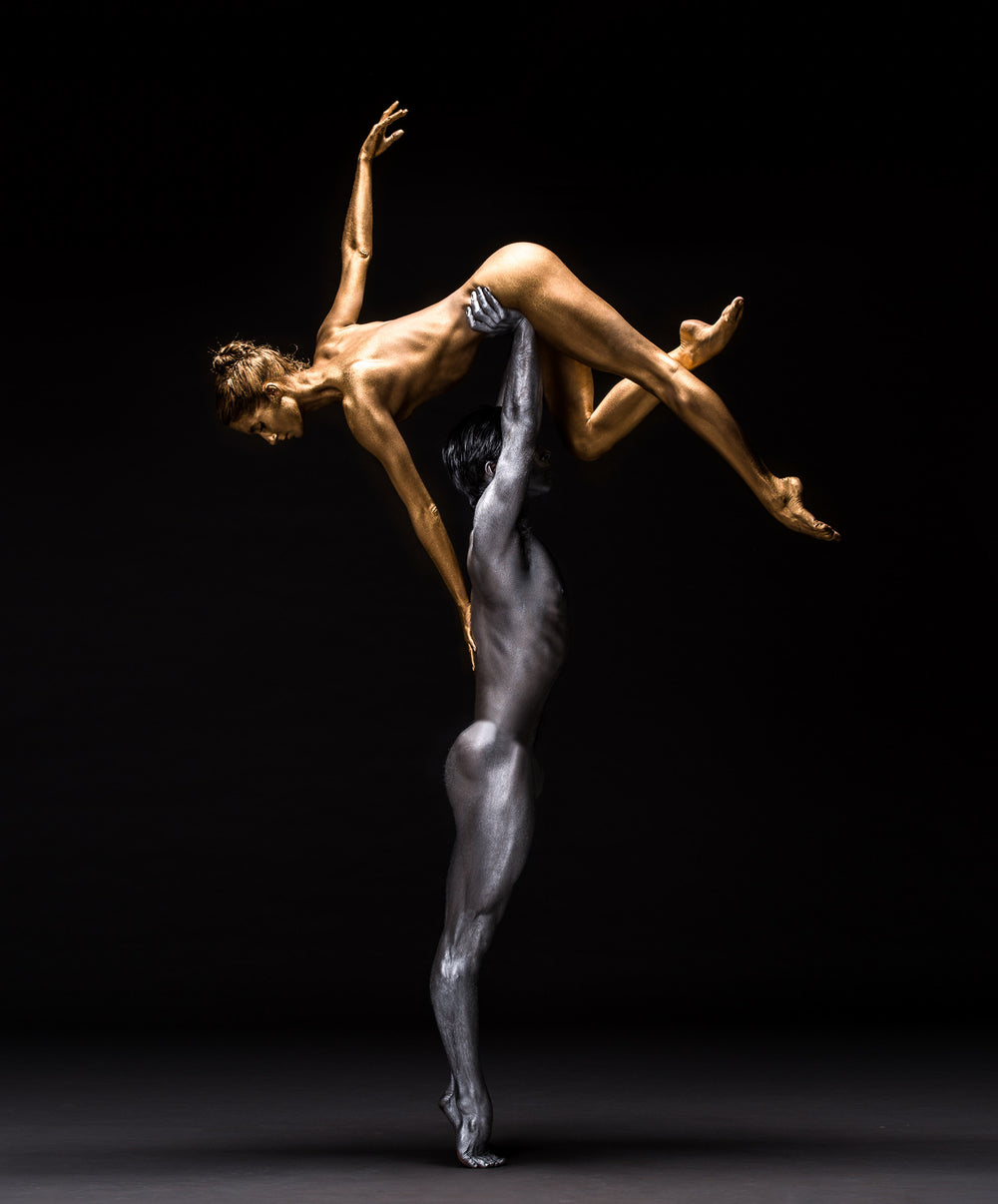 Art Dance Photography Prints - Purchase Online the artwork: Mehron Figures - duet of silver and gold by Francisco Estevez