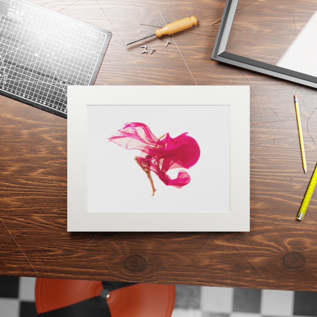 Pink Splash - Tirages d'art (Cadre papier Passepartout)
