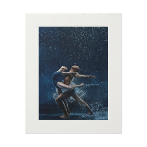 Dancing Together in the Rain | Fine Art Dance Print (Passepartout Paper Frame)