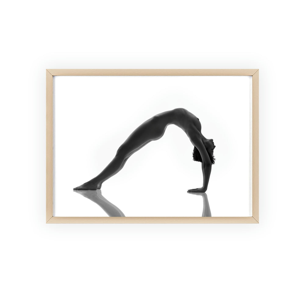 Yoga blanc - Impression avec cadre en bois
