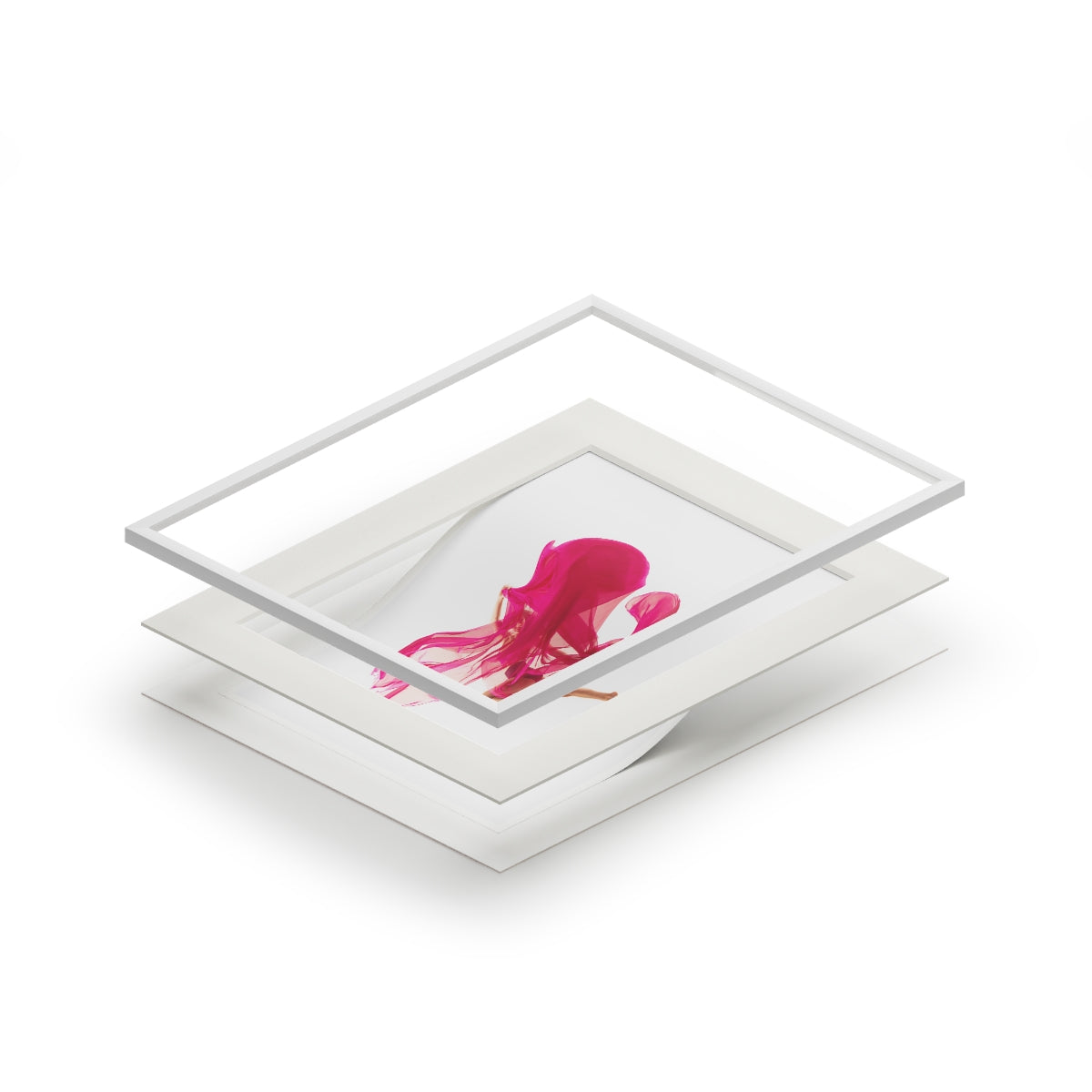Pink Splash - Impresiones de bellas artes (marco de papel Passepartout)